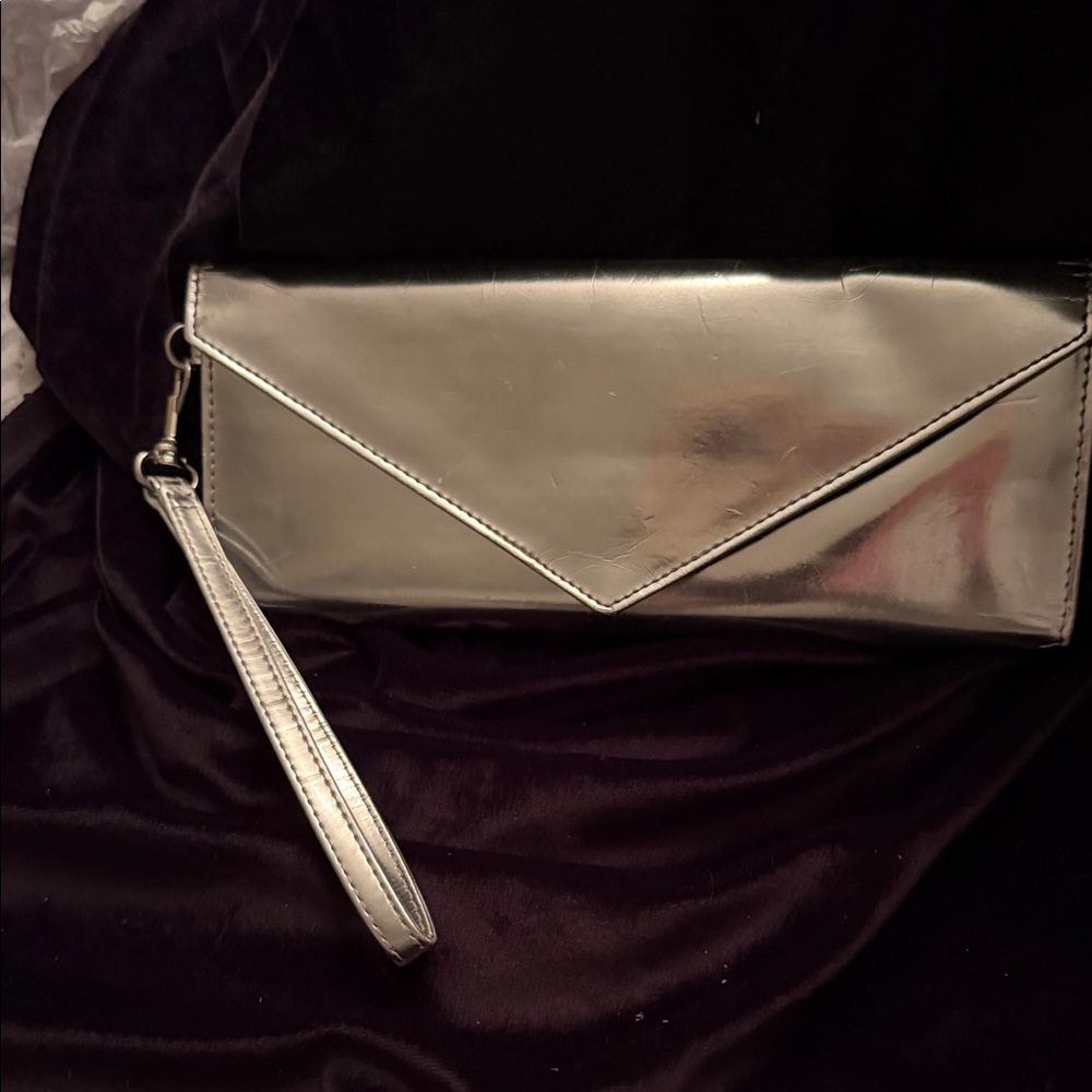 Marc by Marc Jacobs Metallic Silver Envelope Wristlet
